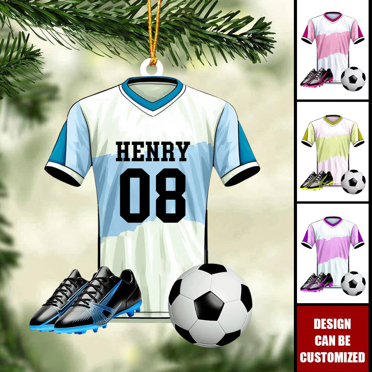 Soccer Christmas Ornament - Personalized Acrylic Ornament