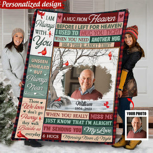 Custom Photo A Hug From Heaven - Personalized Photo Blanket