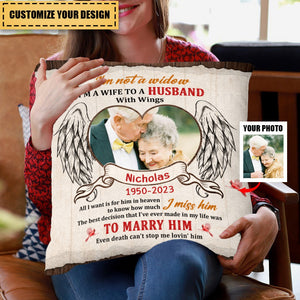 Memorial Gift For Wife Loss Husband Cardinal Christmas Pillow