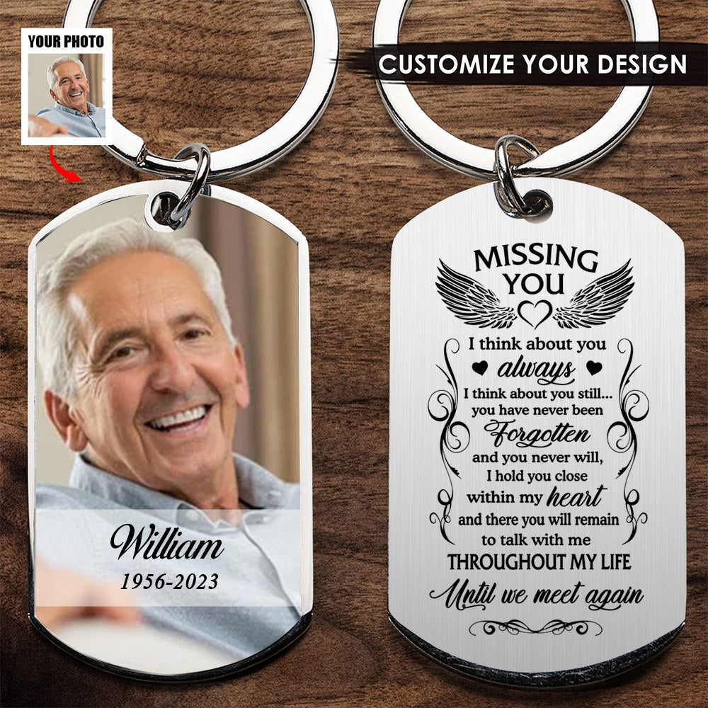 Until We Meet Again, Personalized Keychain, Memorial Gifts, Custom Photo