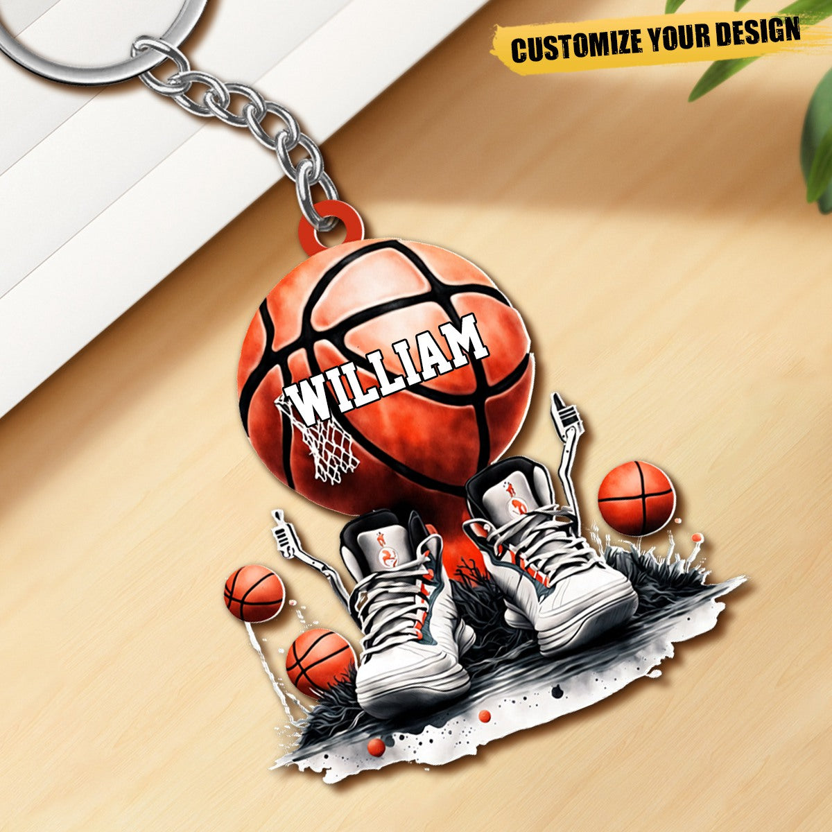 Personalized Basketball Acrylic Keychain - Gift For Basketball Lover