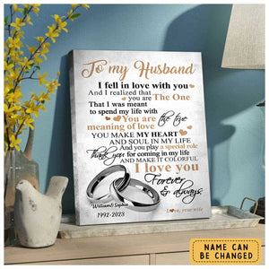 Personalized To My Husband Ring Poster -  You Are The True Meaning Of Love I Love You Forever Customized Poster For Birthday Gift