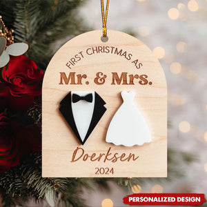 Our First Christmas As Mr&Mrs-Personalized Ornament- Gift For Lover