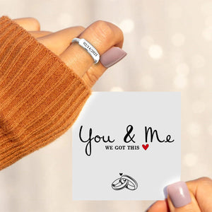 Personalized Initials Delicate Dainty Bar Ring - Gift For Couple