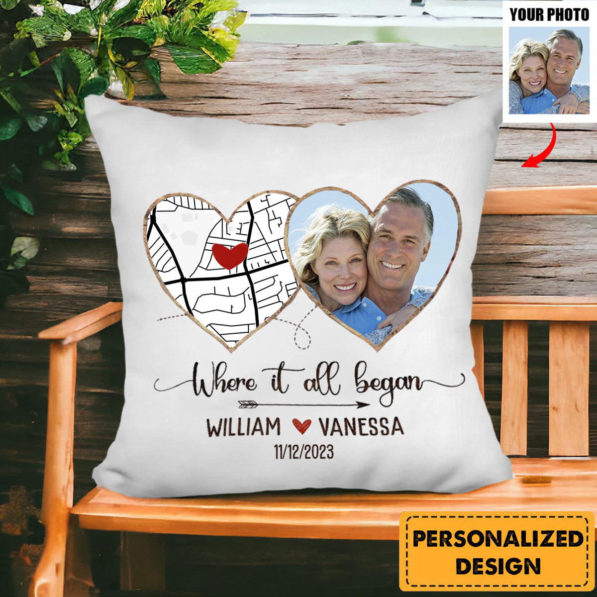 Where It All Began-Personalized Pillowcases Anniversary Gift For Couple-Upload Photo