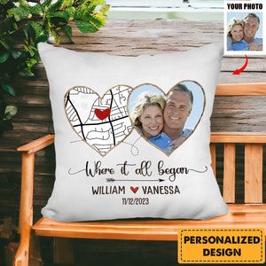 Where It All Began-Personalized Pillowcases Anniversary Gift For Couple-Upload Photo