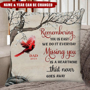 Personalized Cardinal Winter Memorial Pillow