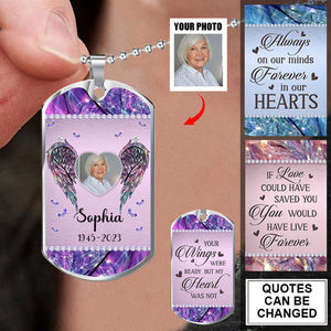Personalized Always On Our Minds Forever In Our Hearts Dogtag Necklace