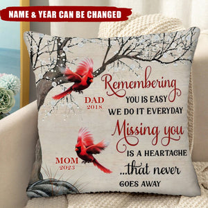 Personalized Cardinal Winter Memorial Pillow