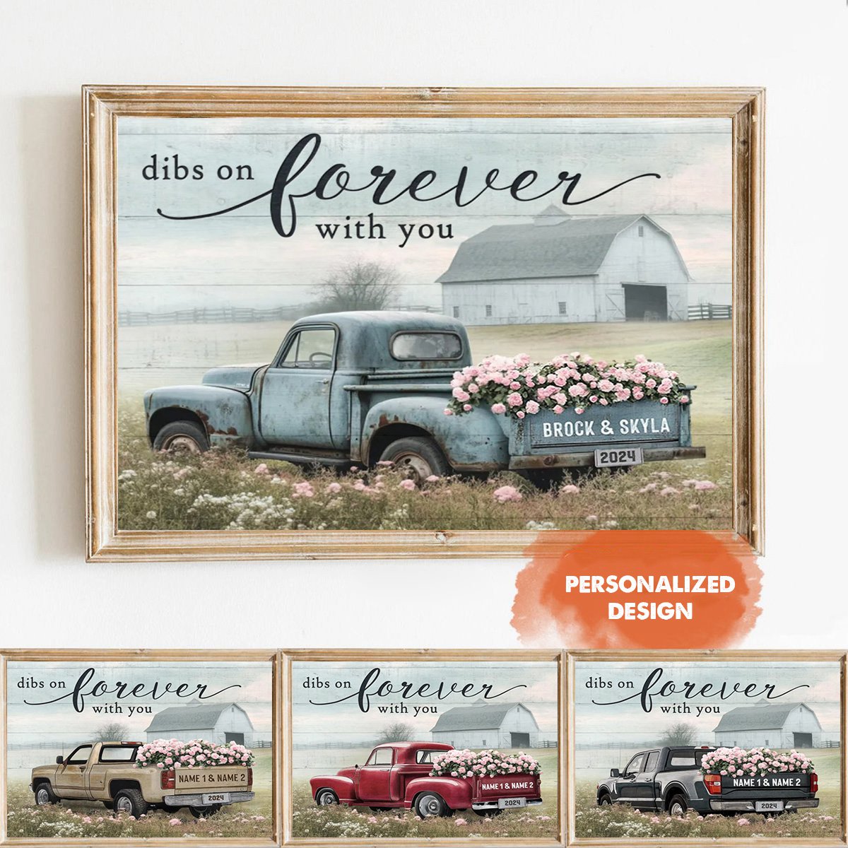 Dibs On Forever With You-Personalized Custom Couple Name Car Custom Poster