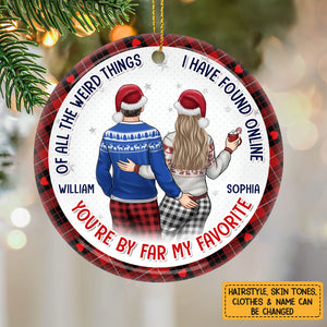 You Are By Far My Favorite Husband Couple Personalized Ceramic Ornament