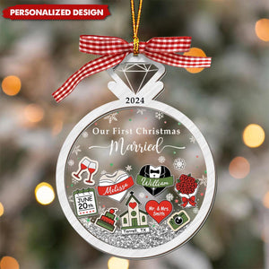 Our First Christmas Personalized Acrylic Wedding Couple Ornament