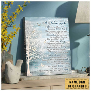 Personalized Memorial Canvas Wall Art For A Loss Of Ones A Fallen Limb