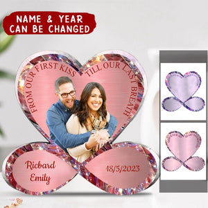 Custom Personalized Couple Infinity Heart Acrylic Plaque