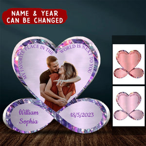 Custom Personalized Couple Infinity Heart Acrylic Plaque