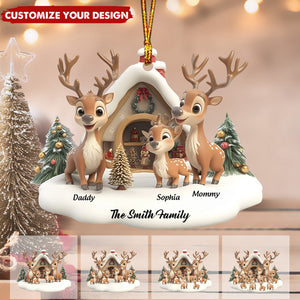 Reindeer Family - Personalized Family Ornament