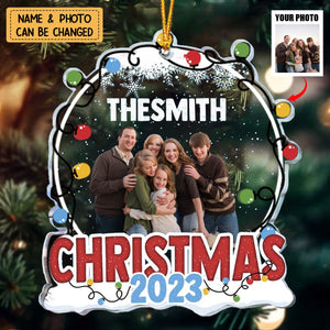 Family Christmas 2023 - Personalized Acrylic Photo Ornament