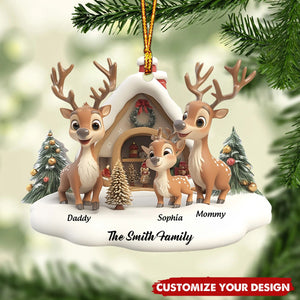 Reindeer Family - Personalized Family Ornament