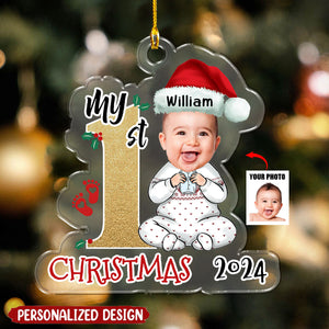 Newborn's First Christmas-Personalized Custom Pendant Can Upload Photo