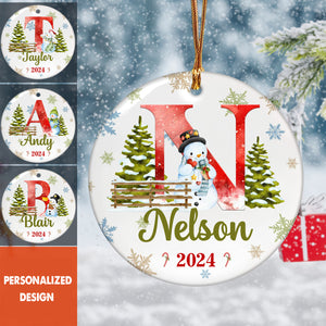 Personalized Christmas Letter Name Custom Initial Ornament