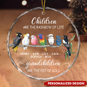 Christmas Gifts For Grandma Children Are The Rainbow Of Life Glass Ornament