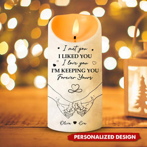 From Our First Kiss Till Our Last Breath- Personalized Customized Gender Couple LED Candle