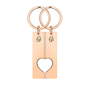 To My Man - Personalized Couple Heart Keychain with Date & Initials