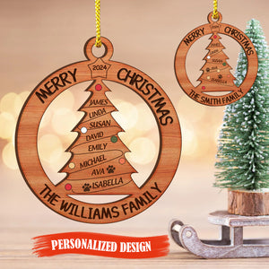 Personalized Wooden Ornaments For Your Family And Pets Christmas Tree With Names