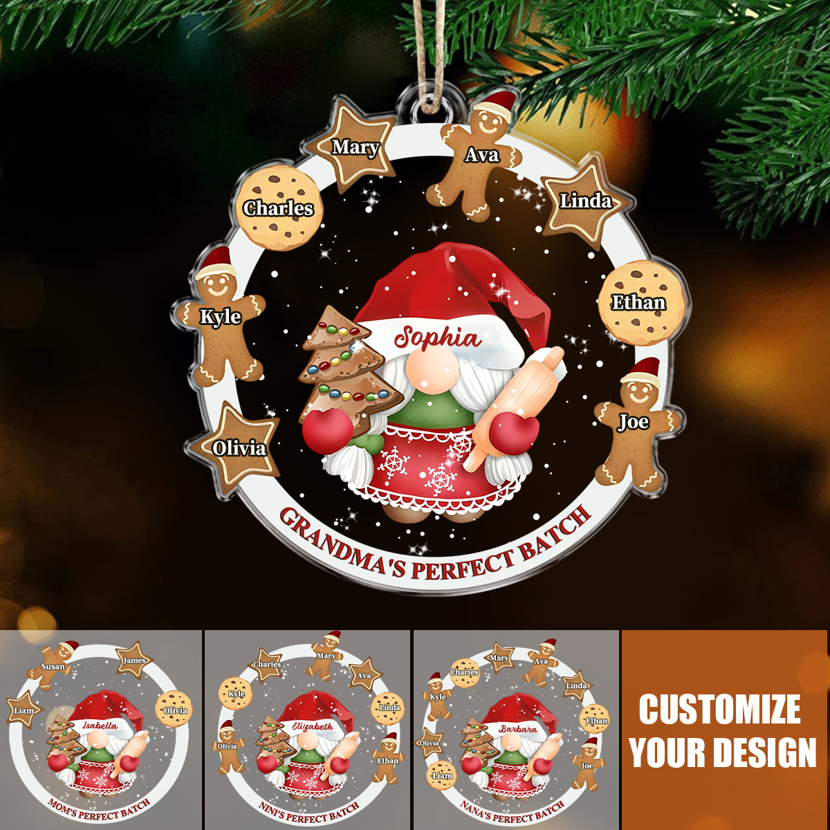 Custom Gingerbread Christmas Ornament , Grandma 's Perfect Batch