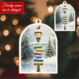 Personalized Wooden Christmas Street Lights Name Custom Ornament