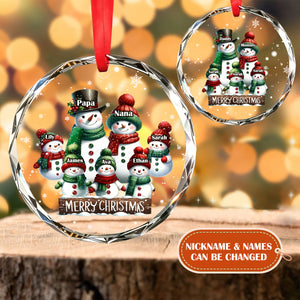 Personalized Famliy Snowman Christmas Ornament