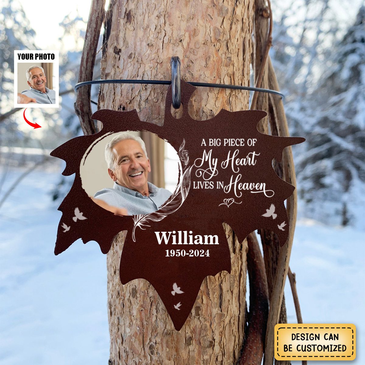 Personalized Memorial Tree Metal Marker Sign, In Memory of a Loved One
