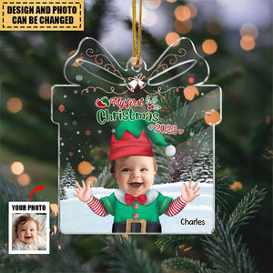 My First Christmas 2023- Custom Transparent Ornament from Photo