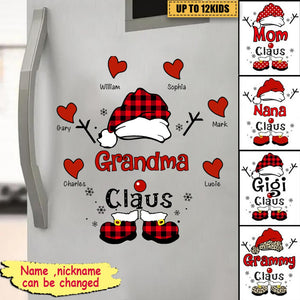 Christmas Grandma Snowflake Heart Kids Personalized Sticker