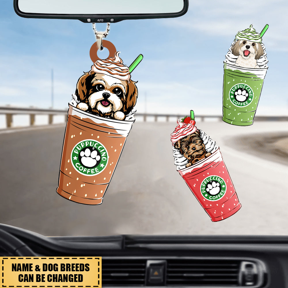 Puppuccino Cute Dog Coffee Personalized Acrylic Ornament Gift for dog lovers