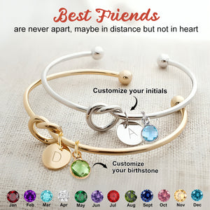 Personalized Birthstone Knot Bracelet - Gift For Her