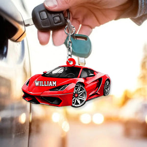 Colorful Car Personalized Acrylic Keychain