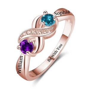 To My Wife - Personalized Promise Birthstones Ring