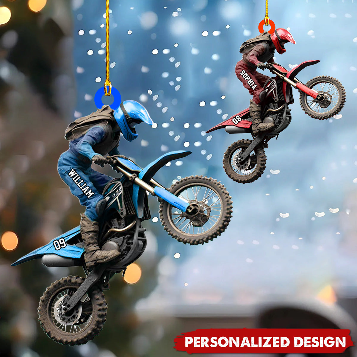 Personalized Dirt Bike Christmas Ornaments – Gift For Racing Lovers