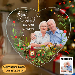 Christmas Upload Photo Couple Married Engaged, You & Me We Got This Personalized Ornament