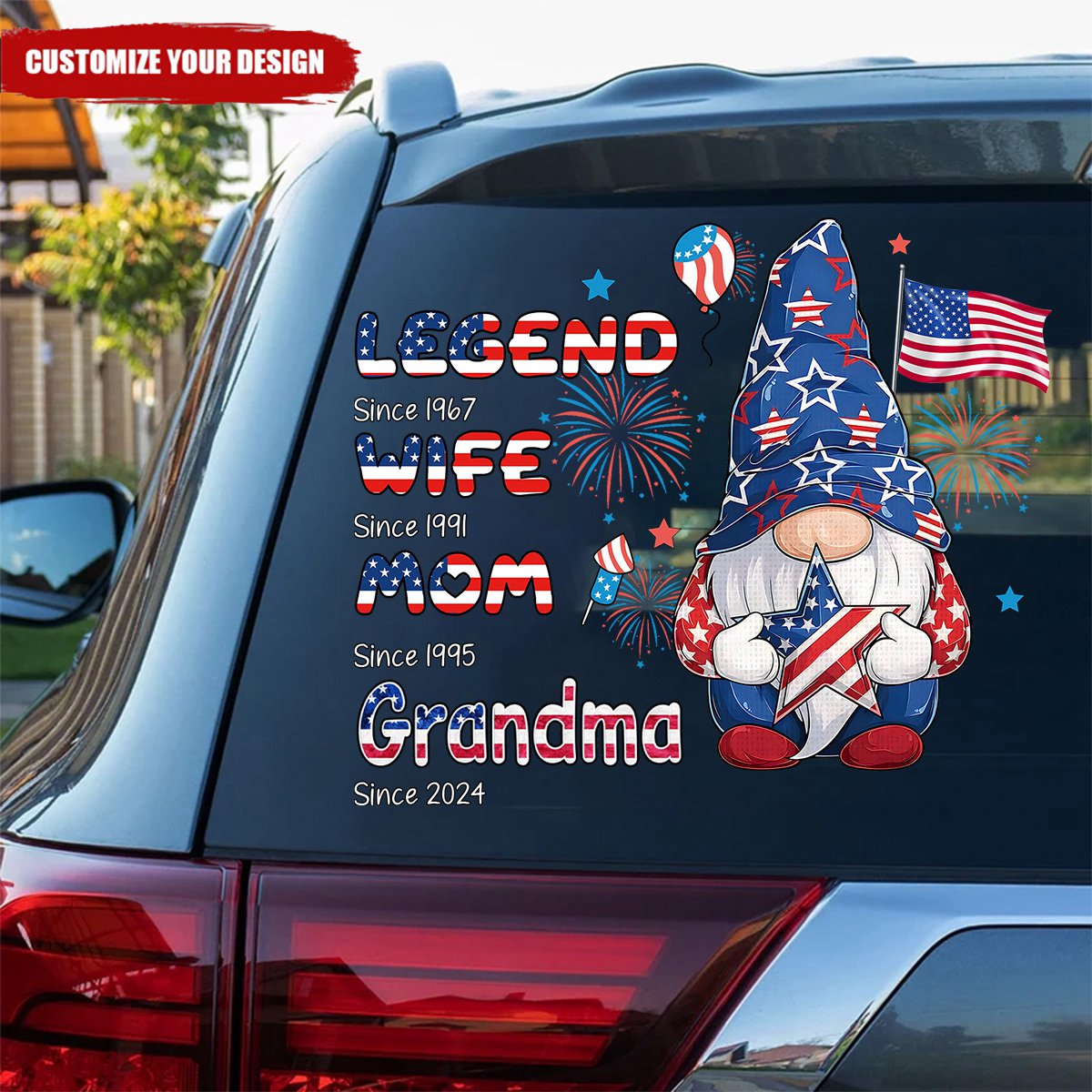 Personalized 4th Of July Legend Wife Mom Grandma Personalized Sticker Decal
