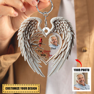 Custom Photo Angel Wings Memorial Acrylic Keychain