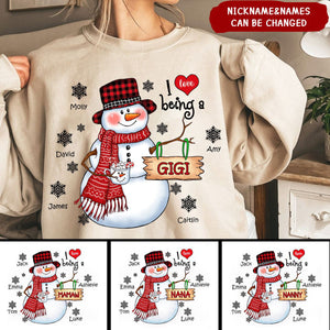 2024 Personalized Snowman Grandma and Kid's Christmas Sweatshirts