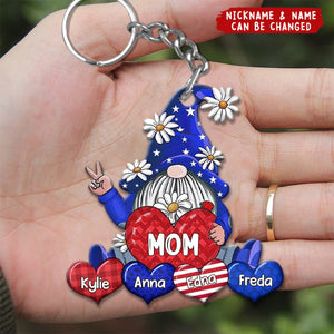 4th Of July Grandma- Mom Happy Independence Day Personalized Acrylic Keychain