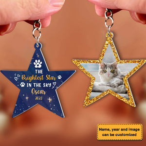 Pet Memorial The Brightest Star In The Sky Photo Acrylic Keychain