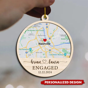 Our Exclusive Memories - Personalized Map Ornament - A Gift For Couples