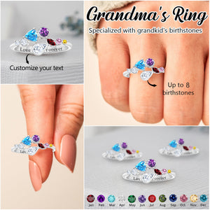 Personalized simple And fashionable irregular Birthstone Ring- A Gift For Her