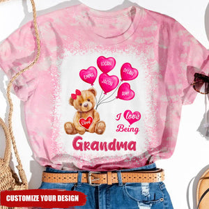 I Love Being Grandma Bear With Balloon Kids Personalized 3D T-shirt