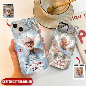 Custom Photo A Big Piece Of My Heart Lives In Heaven - Memorial Personalized Clear Phone Case