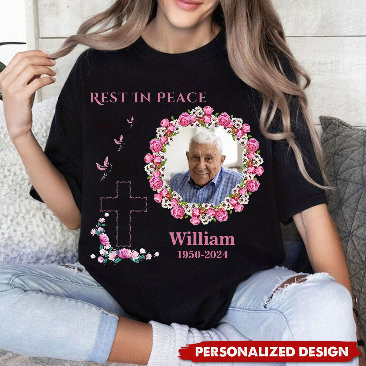 Personalized Rest in Peace Memorial T-Shirt